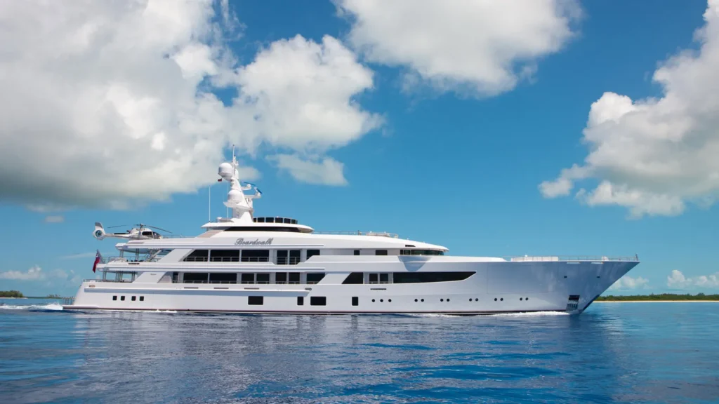 Boardwalk V 76.5 metre Feadship yacht cruising at sea