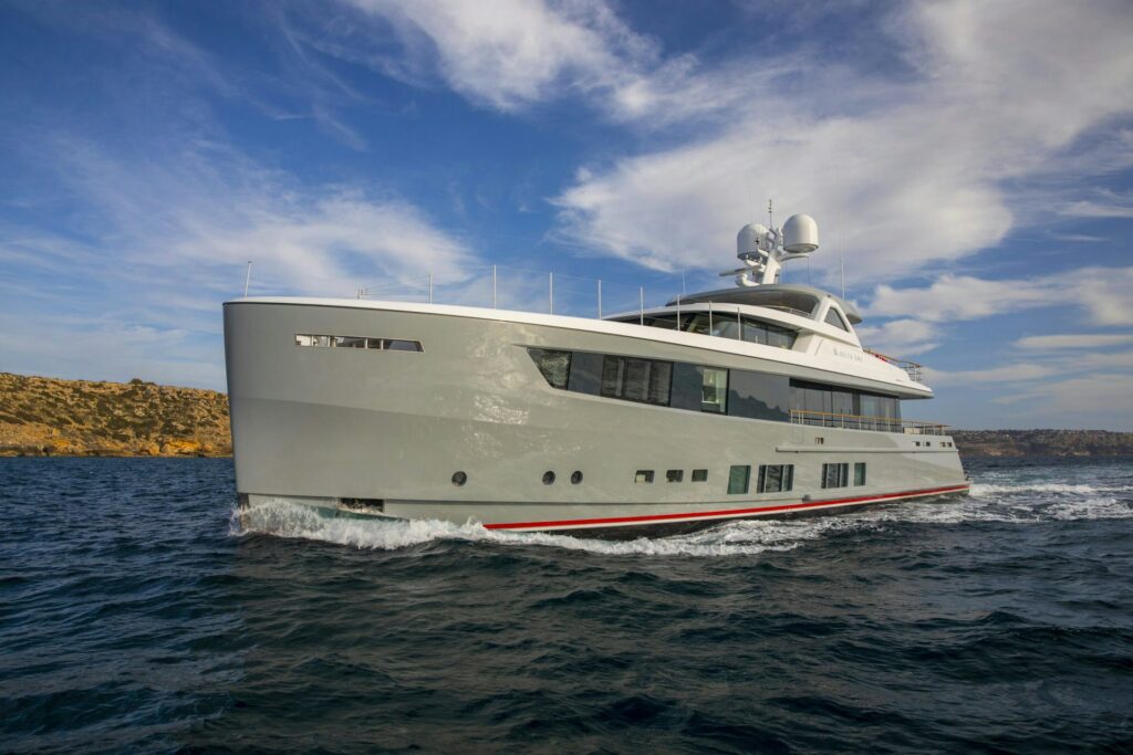 36 metre DELTA ONE luxury yacht cruising in the Mediterranean