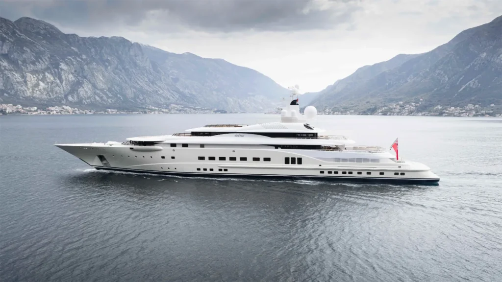 Pelorus 115 metre Lürssen superyacht cruising at sea