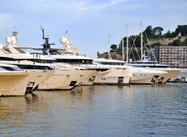 Superyachts moored in Port Hercules in Monaco