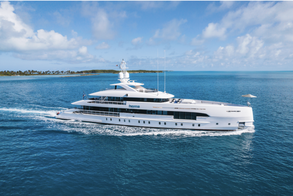 49.8m Heesen yacht HOME cruising in turquoise Caribbean waters