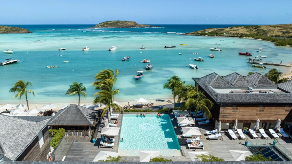 Le Barthélemy Hotel & Spa overlooking Grand Cul-de-Sac lagoon in St Barths