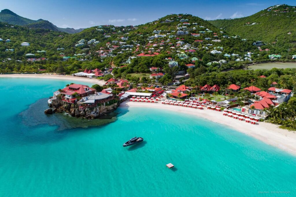 Shell Beach near Gustavia in St Barths with clear Caribbean water