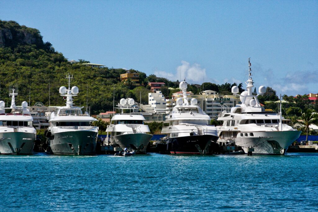 Motorboat in the turquoise waters of Maundays Bay, Anguilla