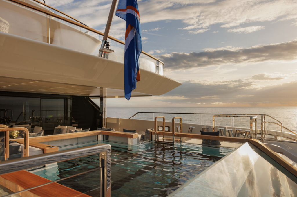 Glass-bottomed infinity pool aboard 72m SILVER FOX yacht