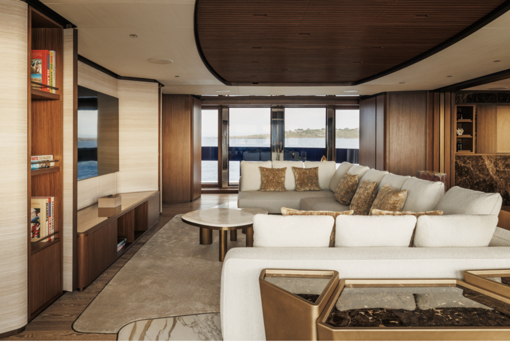Master suite aboard 72m SILVER FOX yacht with private sea-view terrace